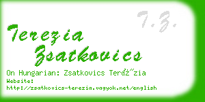 terezia zsatkovics business card